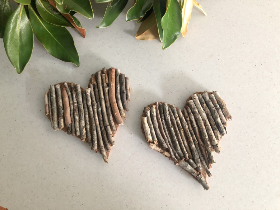 Bush Stick Heart Coasters for Valentines Day