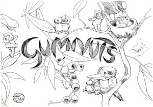 Gumnuts colouring page