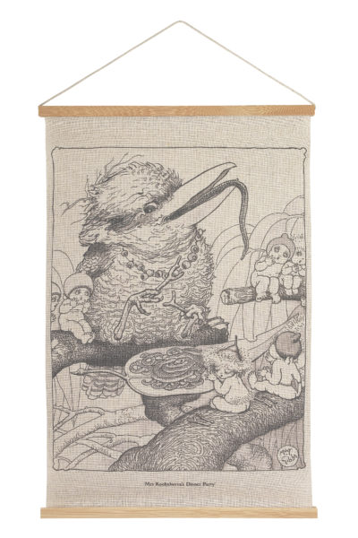 May Gibbs by Ecology Canvas Wall Hanging - Mrs Kookaburra's Dinner Party