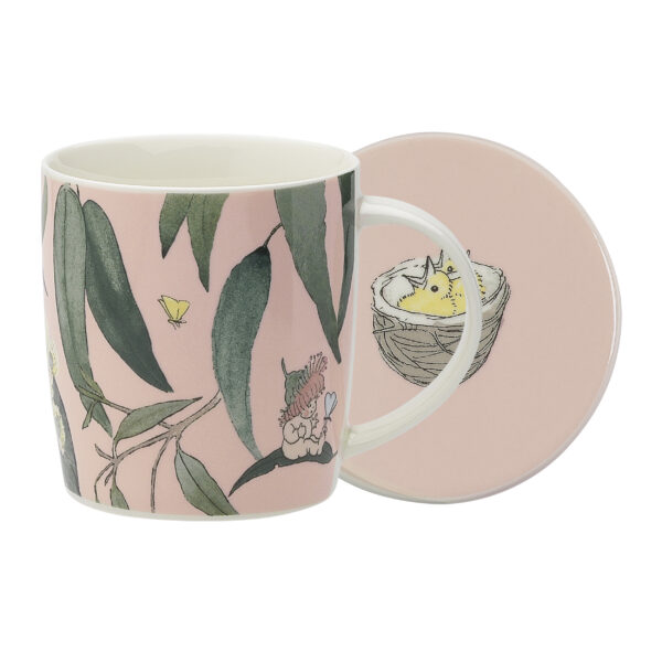 May Gibbs by Ecology Mug & Coaster Set Gumnut Babies Pink