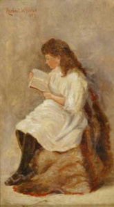 May Gibbs reading Dickens' 'Bleak House' 1889
