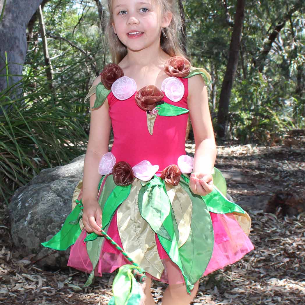 May Gibbs Little Ragged Blossom Fairy Dress Gumnut Pink Green XS Small Medium 
