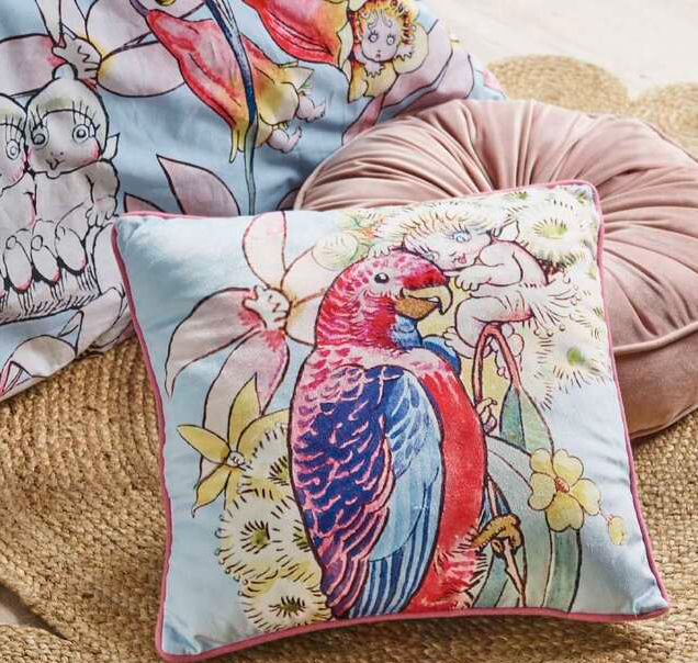 May Gibbs Flowers and Birds Cushion