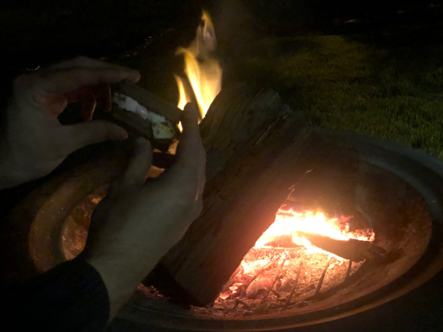 Enjoy Tim Tam S'mores by the fire